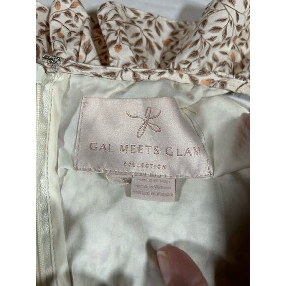 Gal Meets Glam Ditsy Floral Cropped Jumpsuit Womens Size 4 Tan Boho Spring - Picture 9 of 14